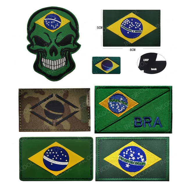 Brasil Brazil Brazilian National Flag Souvenir 3.5” long Embroidered Patch  Badge