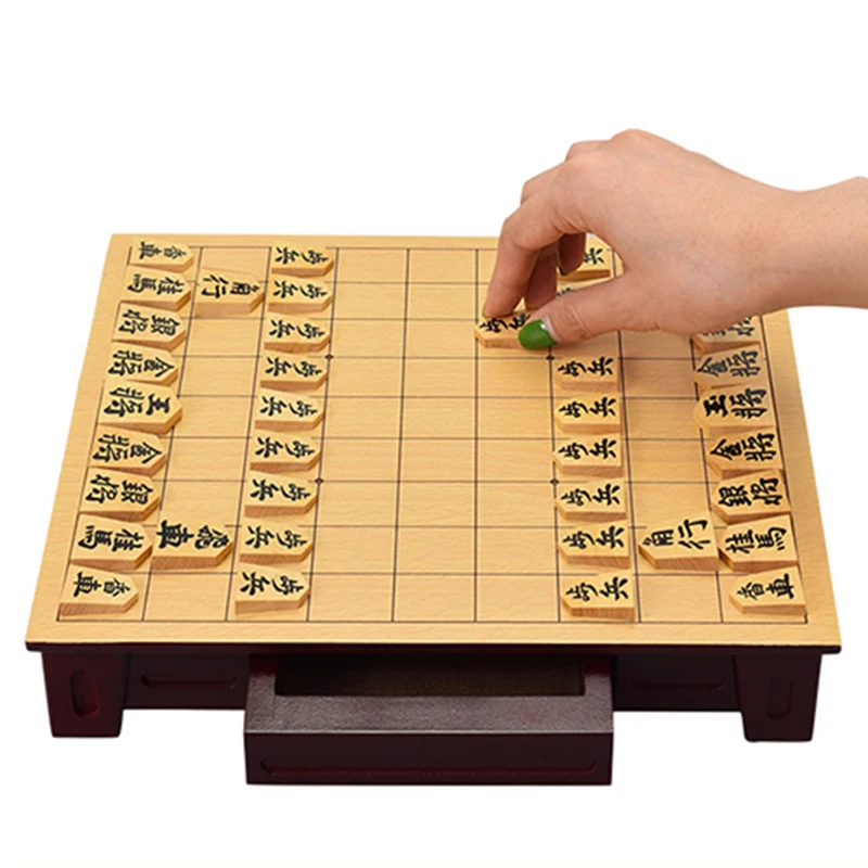 Shogi japanese Chess Wooden Board and Pieces 