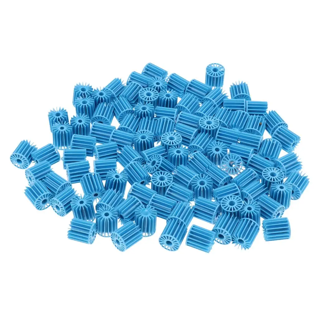 100 Pcs Bio-Ball Filter Media Aquarium Fish Pond Freshwater Saltwater Wet/Dry Systems Blue aquarium filter