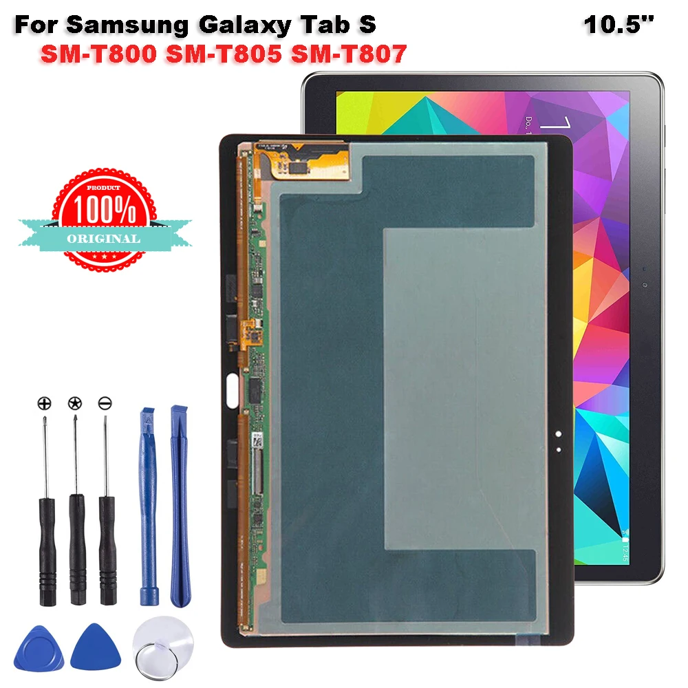 

Original For Samsung Galaxy Tab S T800 T805 T807 SM-T800 SM-T805 SM-T807 10.5" LCD Display Touch Screen Digitizer Glass Assembly