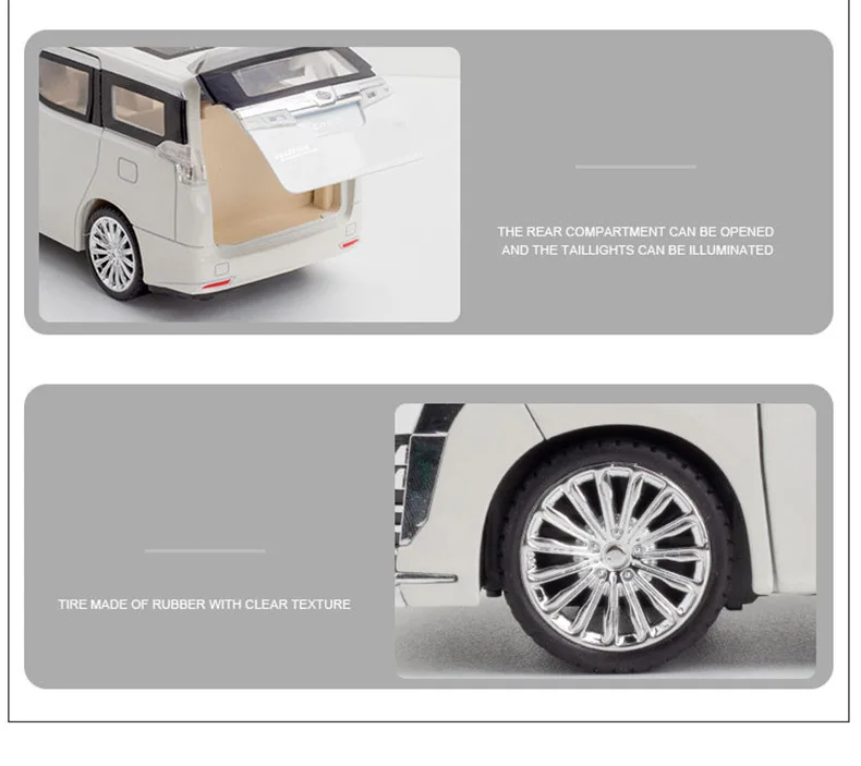 1:24 Toyota VELLFIRE MPV Alloy Car Model Diecast Toy Vehicles