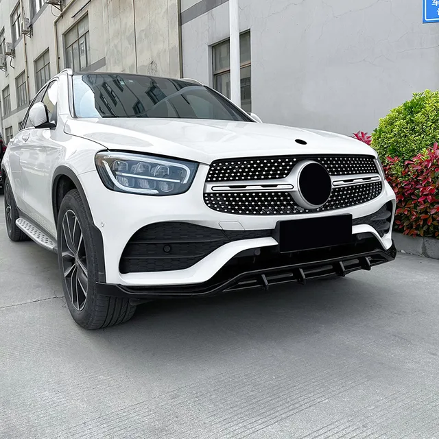 Car Front Bumper Lip Spoiler Cover Side Slitter Body Kit Guards For Mercedes  Benz GLC Class X253 GLC200 260 300 2020~2022 AMG - AliExpress