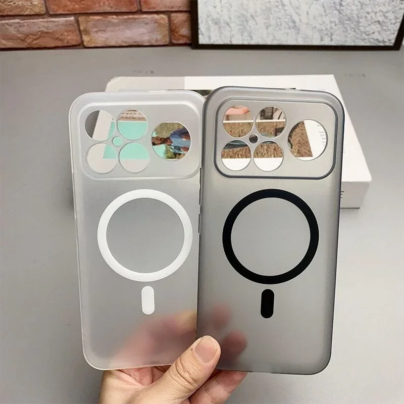 Sleek Frosted Transparent Ultra Thin Magnetic Shockproof Case with Anti-slip Protection