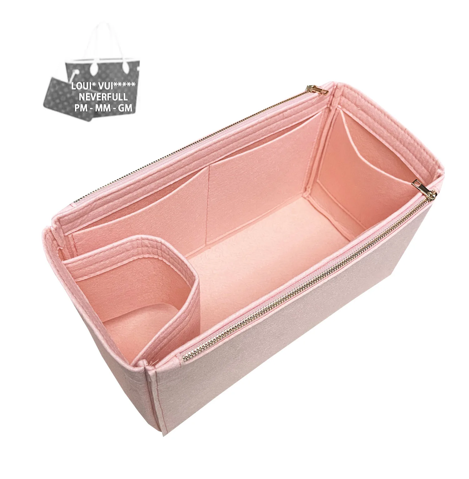 Neverfull Organizer Gm Mm Pm Neverfull Insert, Borsa Organizer Borsa Shaper Con Tasche, Portabottiglie, Oro O Sil