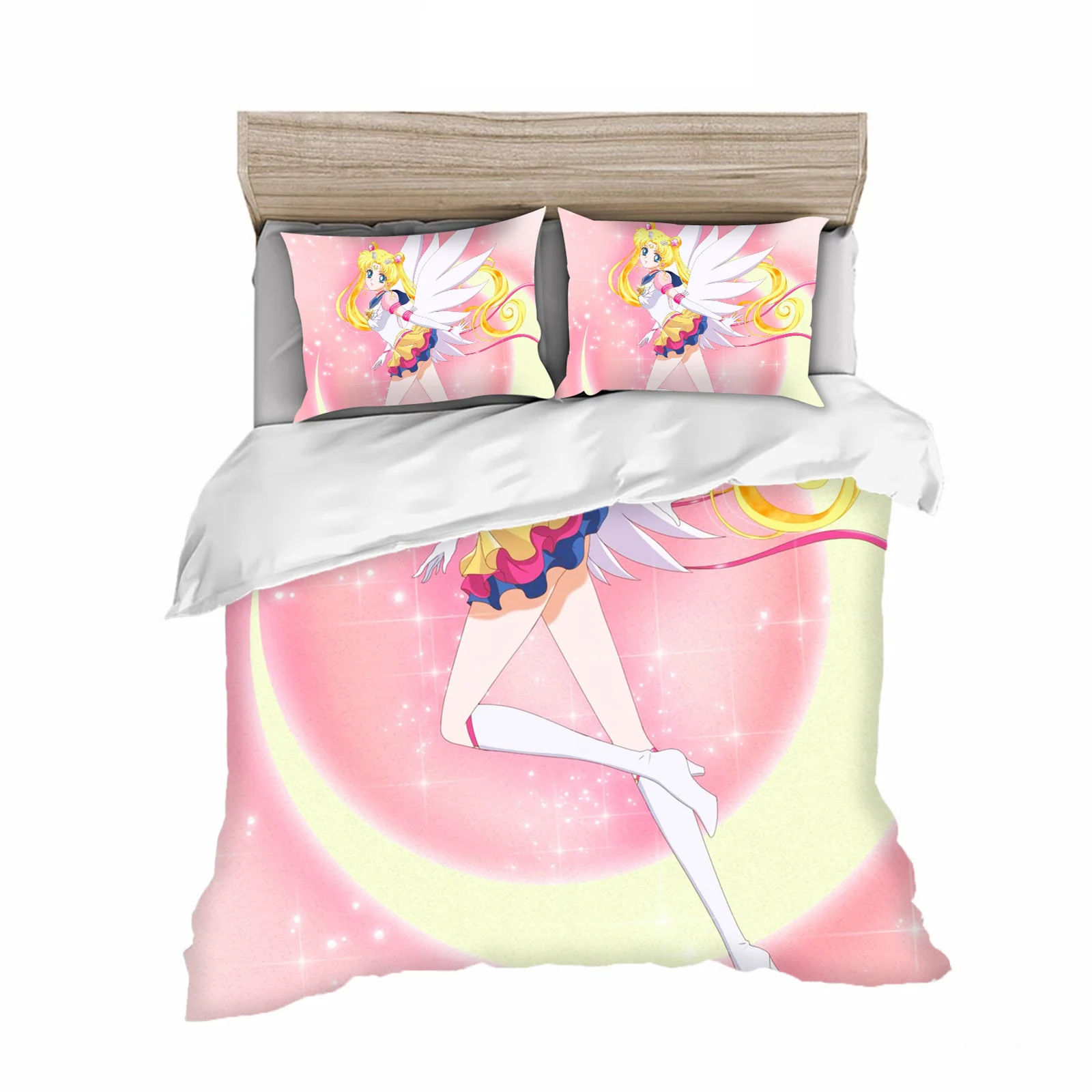 Sailor Beautiful Girl Moon Duvet Cover King Size Cute Teenager Bedding Cartoon Quilt Children Room Decor Home Anime For Gift Kid