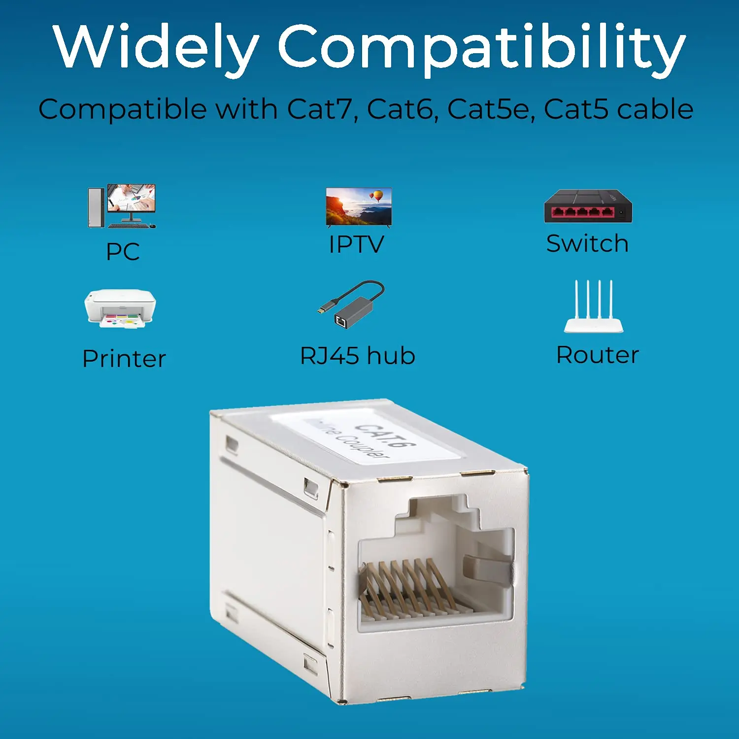 ZoeRax RJ45-Koppler, Ethernet-Extender, 10 Gbit/s, Cat7-Ethernet-Koppler, Buchse auf Buchse, für Cat7/Cat6/Cat5e-Kabel – Detail 5
