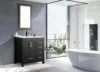 36" Bathroom Vanities Cabinet with Sink Combo Set Undermount Ceramic Sink w/Thickened Wood Painted Surface Black 2