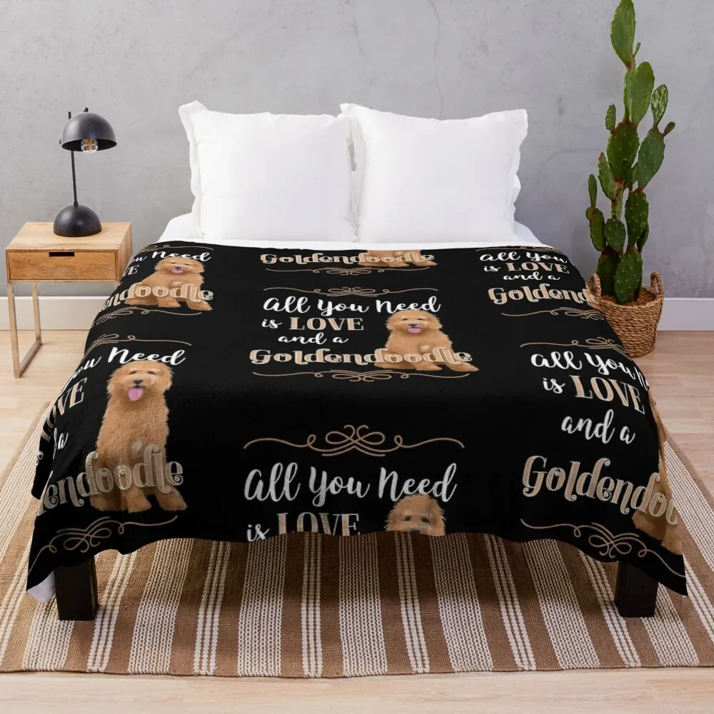 

All You Need is Love and a Goldendoodle Throw Blanket Single heavy to sleep Tourist Blankets