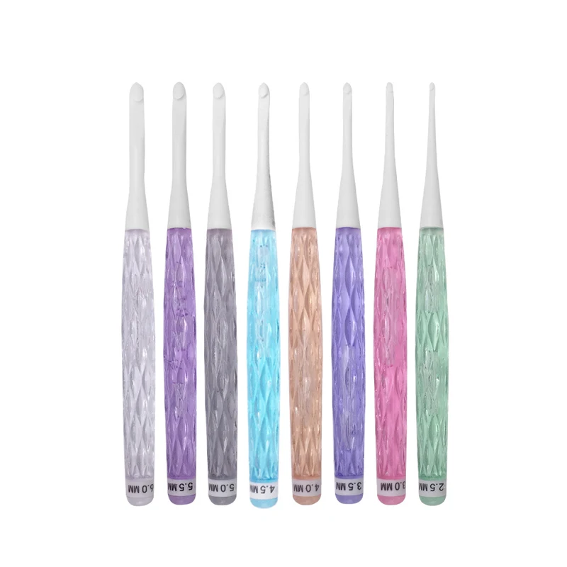 8-piece color clear crochet hook kit ABS Ergonomic crochet DIY knitting tool crochet kit,crochet hooks,knitting supplies,knitting craft supplies