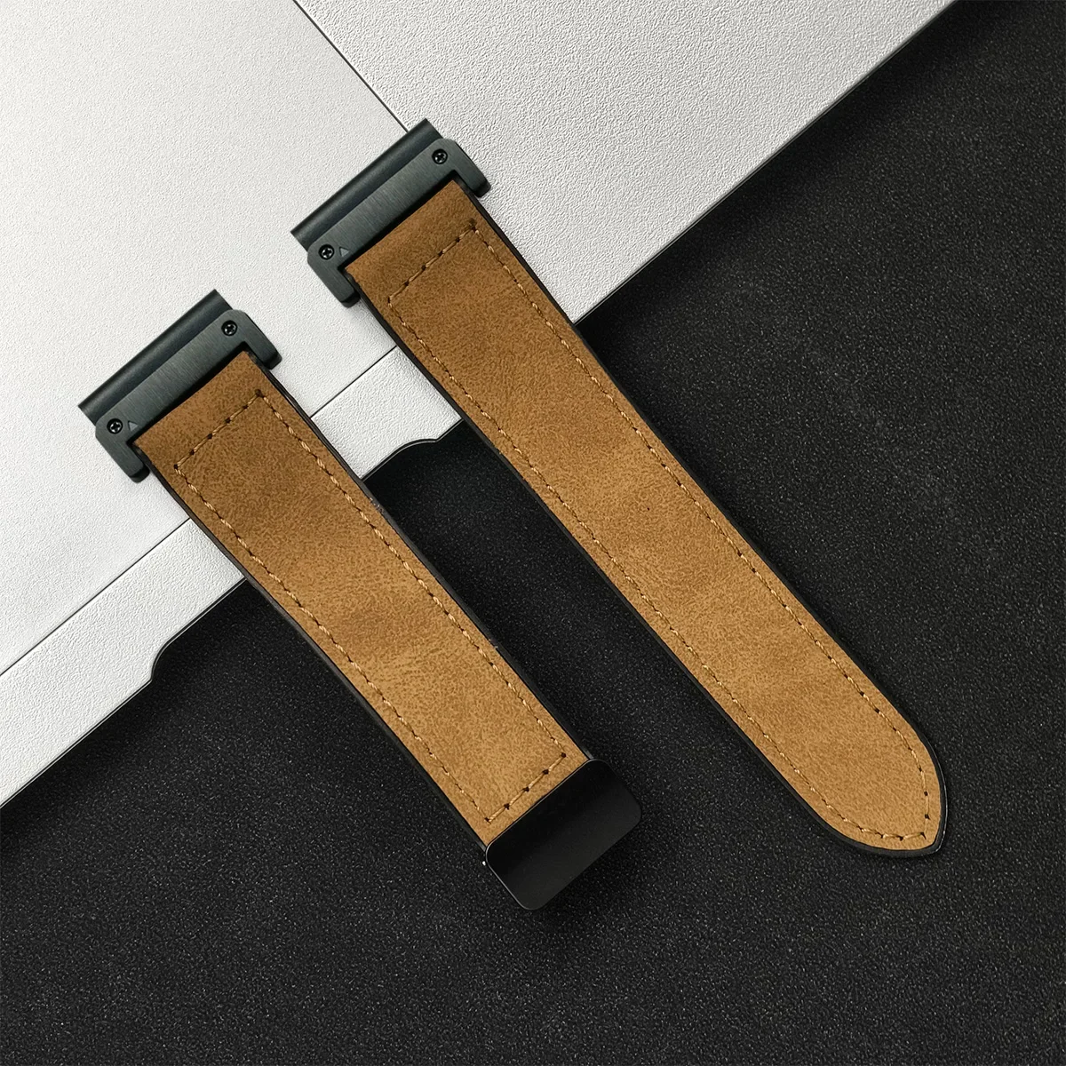 Premium Leather Silicone Sport Band – No-Gap Quick Release Watch Strap