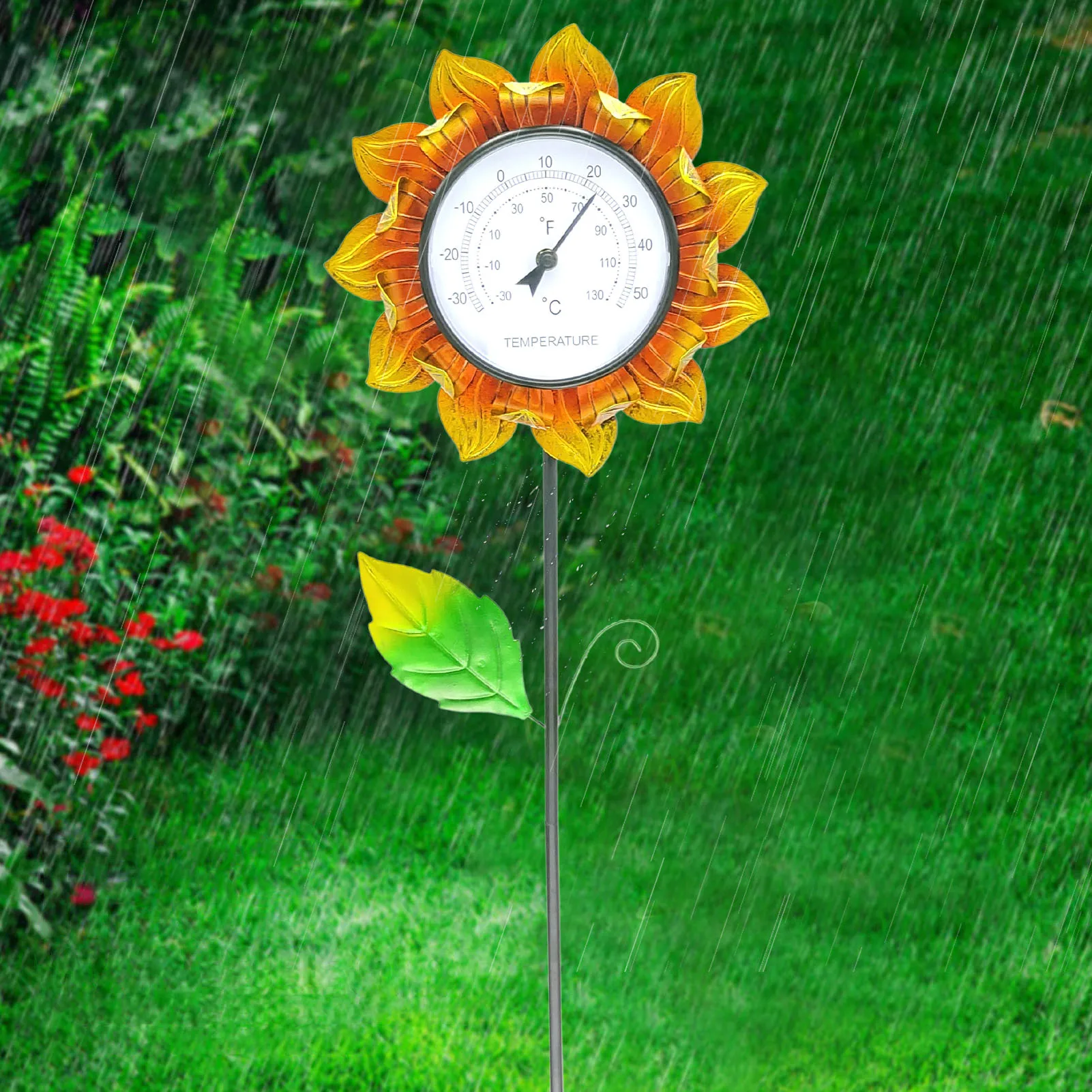 Sunflower Thermometer Garden Stake - Outdoor Living