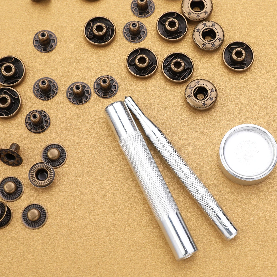 Leather Tools Leather Craft Tool Kit Leather Craft Tools Leather Craft Tool Snap Buttons Tools KRABALL Leather Snap Button Kit Professional Snap Fasteners Metal Press Studs With Installation Tools For Leather Craft Working