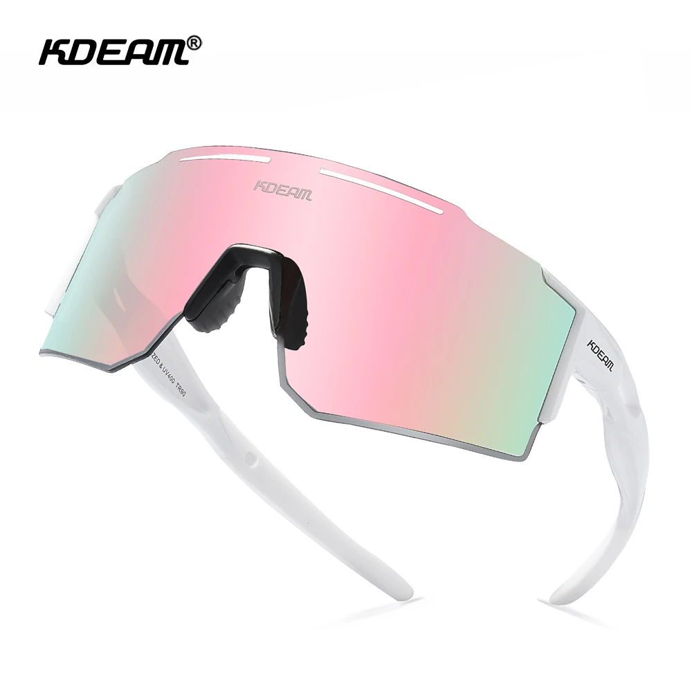 KDEAM Rimless TR90 Sports Sunglasses Men Polarized Flexible Spring Frame Fishing Sun Glasses Outdoors With All Accessories