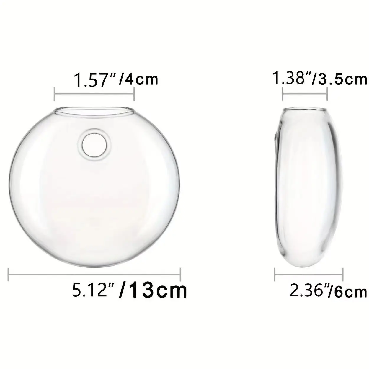 Wall Hanging Semi-circular Glass Flower Vase Plant Hydroponic Terrarium Wall Fish Tank Aquarium Container Home Decor