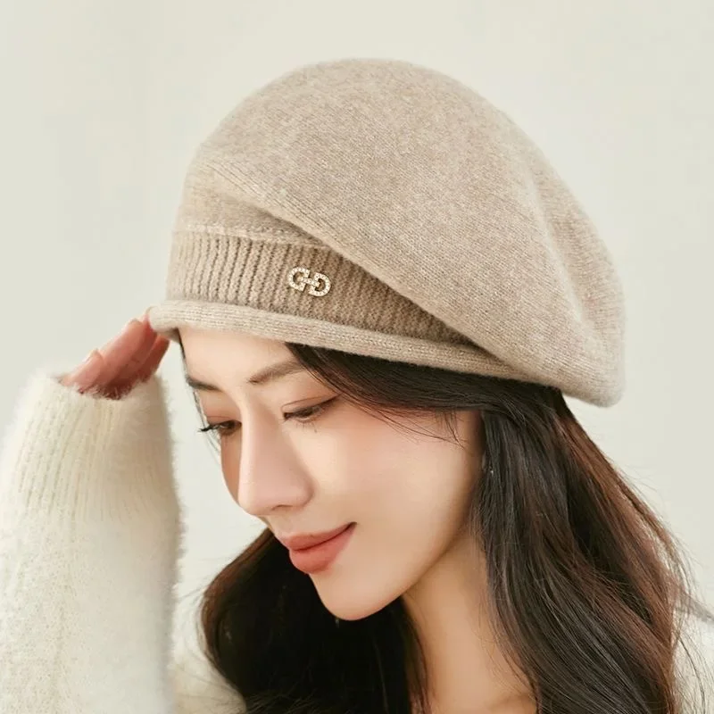 Autumn and winter wool beret, warm and casual, versatile, elegant and fashionable. Pumpkin hat, painter's newsboy hat 5