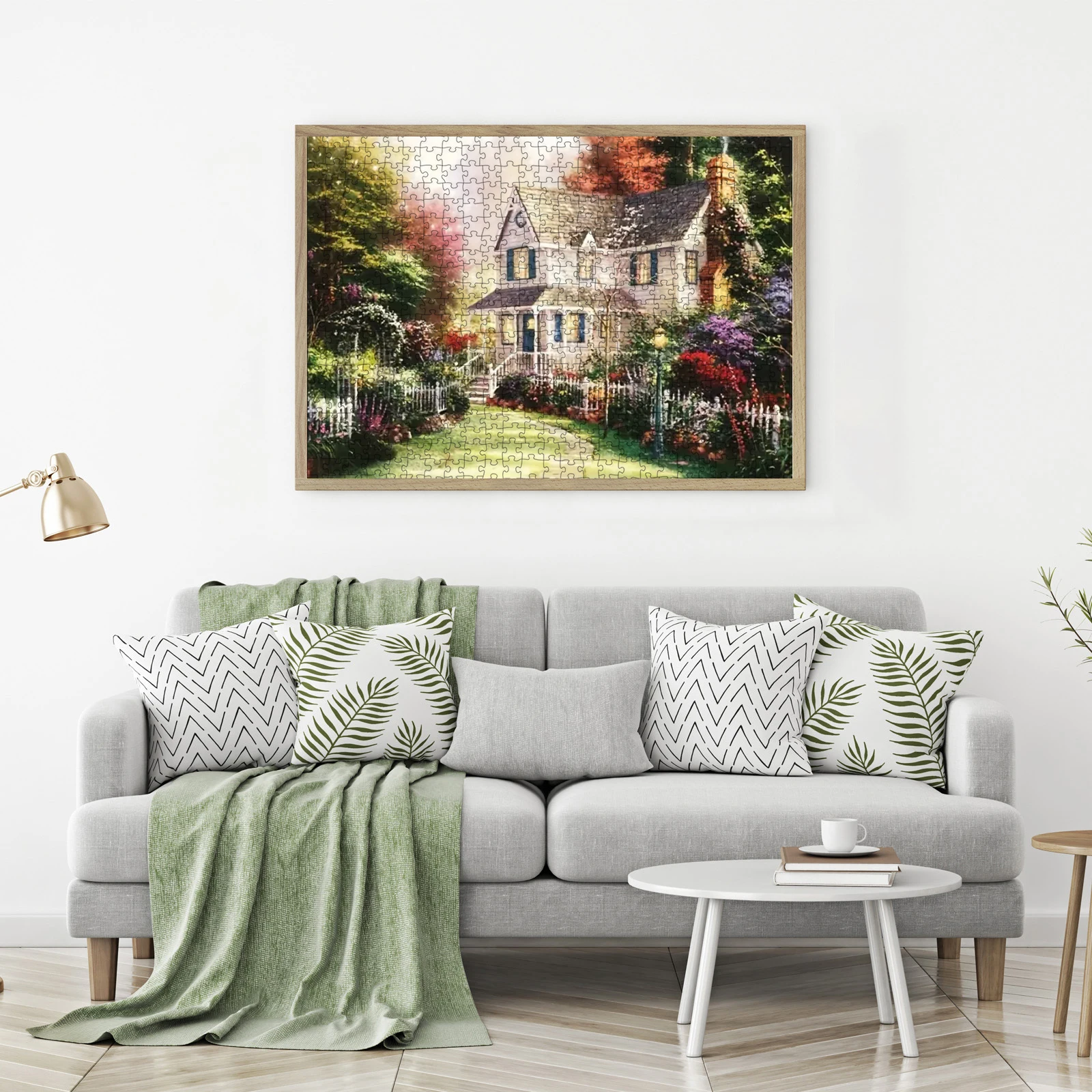 70cm*50cm 1000pcs Rustic Villa Jigsaw Puzzle Adult Stress Relief Beautiful Landscape Painting Puzzle Home Wall Decor 6
