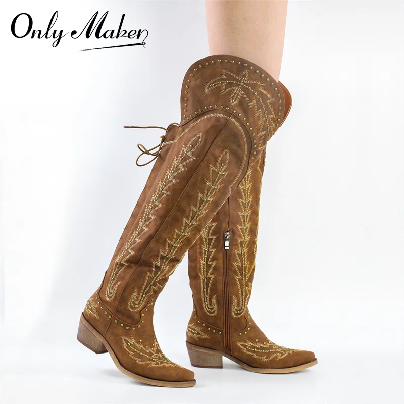 Bottes Cowboy Corral – Femme – Cuir Noir Et Marron – Pointure 9.5 M / EU 40