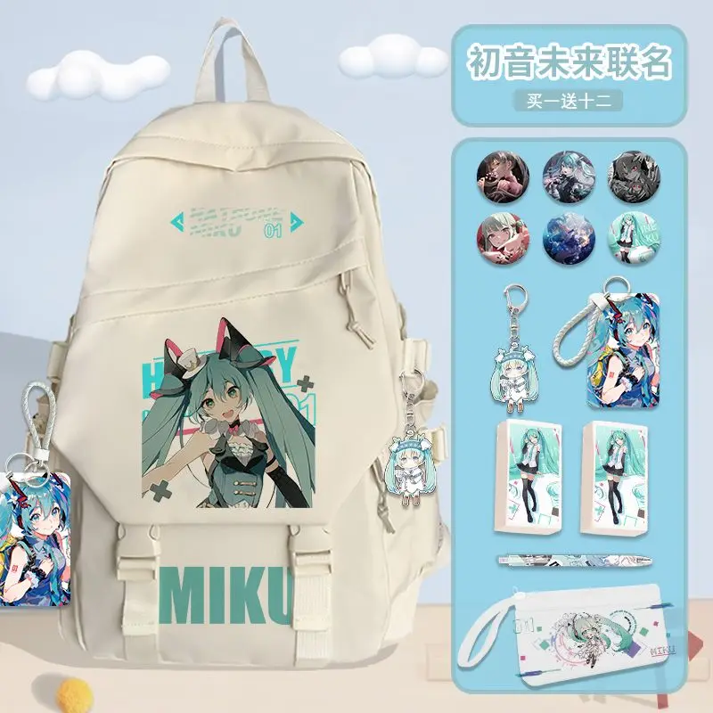 

Новый милый персонализированный Рюкзак Hatsune Miku с героями мультфильмов, вместительный водоотталкивающий рюкзак для мужчин и женщин
