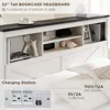 Noiseless Base Beds and Frames No Box Spring Needed- Luxury White Bedroom Furniture LED Light Bed Headboard Charging Station 4