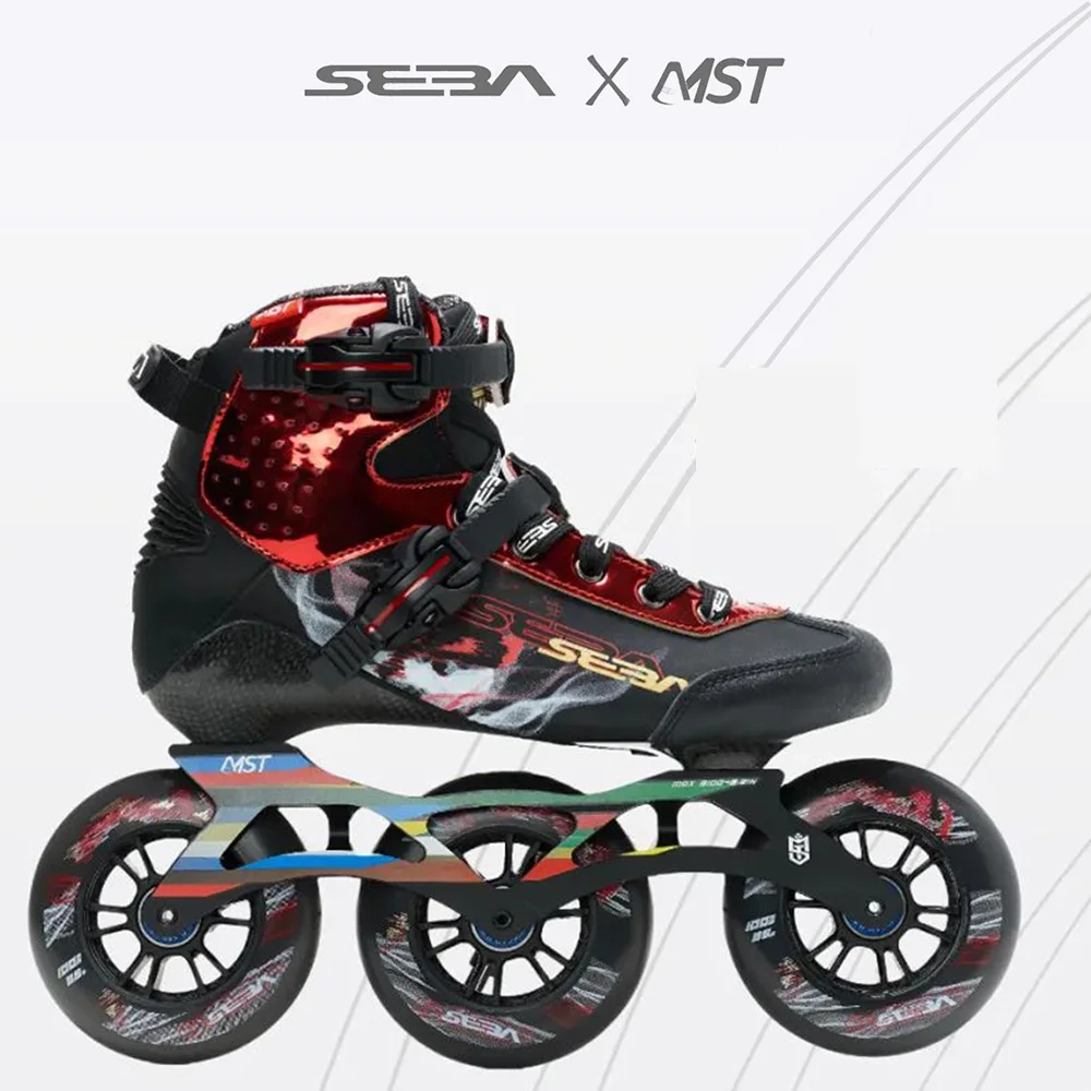 100% Original 2022 SEBA The King Carbon Fiber Inline Skates 3*100mm Wheels Roller Skating Shoes Speed Racing Patines