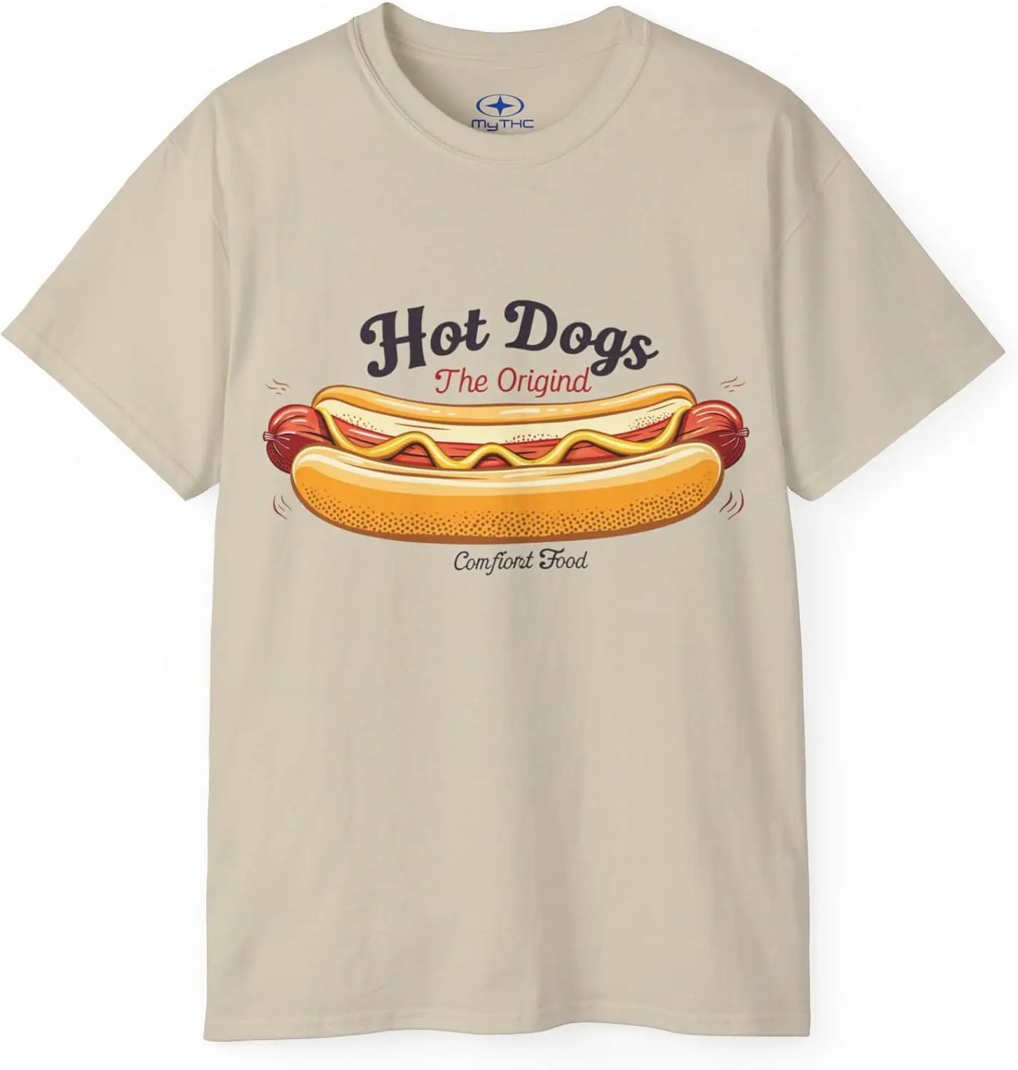 

Hot Dog The Original Crew Neck Short Sleeves Funny Unisex Hot Dog T-Shirt Multi