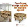 Solid Wood Corner Dining Set 64.8" W x 19.9" D x 33.4" H- Farmhouse Table and Bench Set, Farmhouse Furniture for Dining Room 5