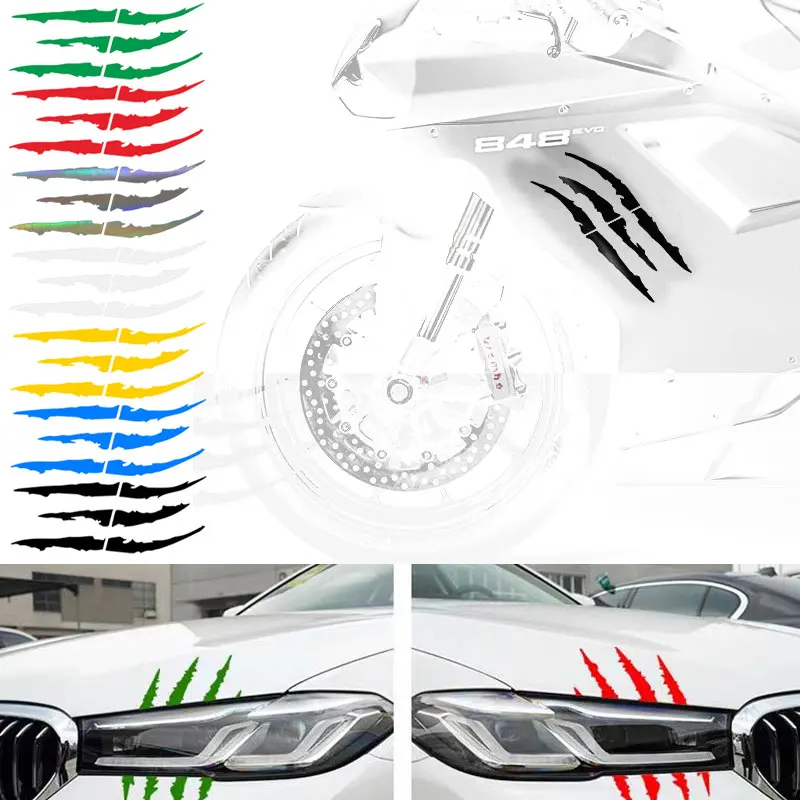 Motorcycle Arrow Stripe Stickers Fender Paste Waterproof Reflective Car Monster Claw Scratched Stripe Decal Marker Moto Accessor halloween gift trendy skull head claw buckle niche belt jeans skirt accessories fashion all match personality men women belt