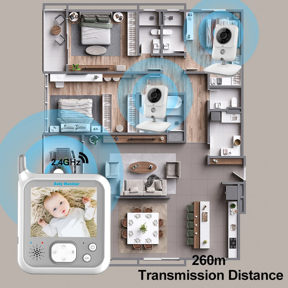 YEZIO Moniteur de bébé Intelligent WiFi Vb607 Vidéo Moniteur bébé