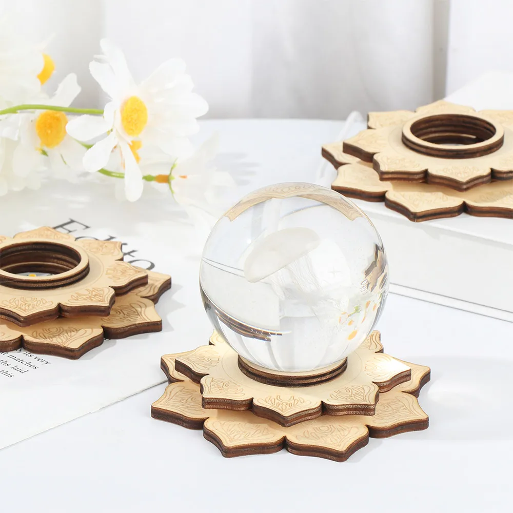 Wooden Stand Crystal Sphere Wooden Stand Crystal Ball Wood Stand Crystal Sphere 3d