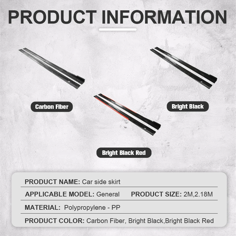 8PCS Universal Side Skirt Extension Bumper Lip for BMW Mercedes-Benz C Toyota Volkswagen bumper lip decoration,car bumper spoiler,bumper lip,car rear bumper lip,car side spoiler