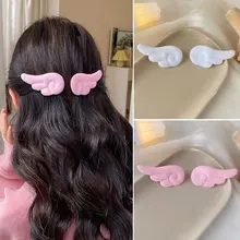 

1 Pair of Hairpins Angel Wings Cartoon Lovely Plush Non Slip Bobby Pins Hair Clips Barrettes Headdress for Girls Toddlers