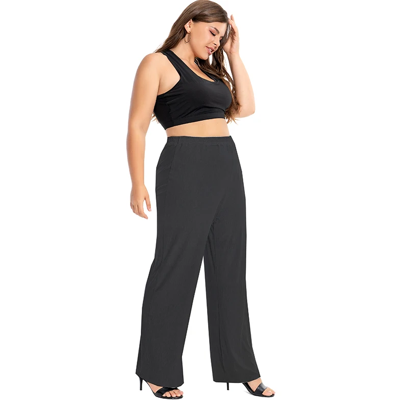 Plus Size Women Lounge Pants Modal Cotton Comfy Homewear Loose Wide Leg