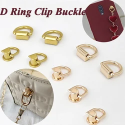 1Pc Metal D Ring Stud Side Clip Buckles Bag Screw Nail Rivet Strap Connector Hang Buckle DIY Purse Leather Bag Accessories