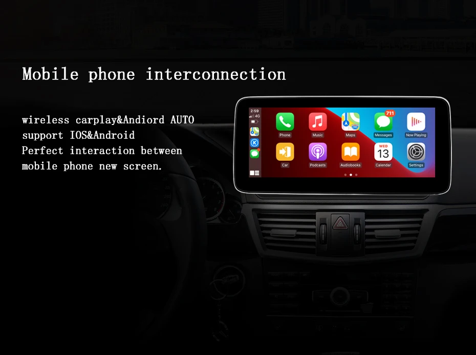Factory Price 8 Core Android AUTO Carplay For Mercedes Benz E Class W212 Car Vid
