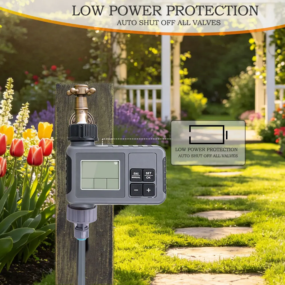 Garden Water Timer Home Indoor Outdoor Timed Irrigation Controller Automatic Sprinkler Programmable Valve Faucet Hose Electronic - 6