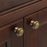 Poignées de meubles en laiton Vintage nordique, boutons et poignées d'armoire en Bronze, quincaillerie de cuisine, accessoires pour la maison 5