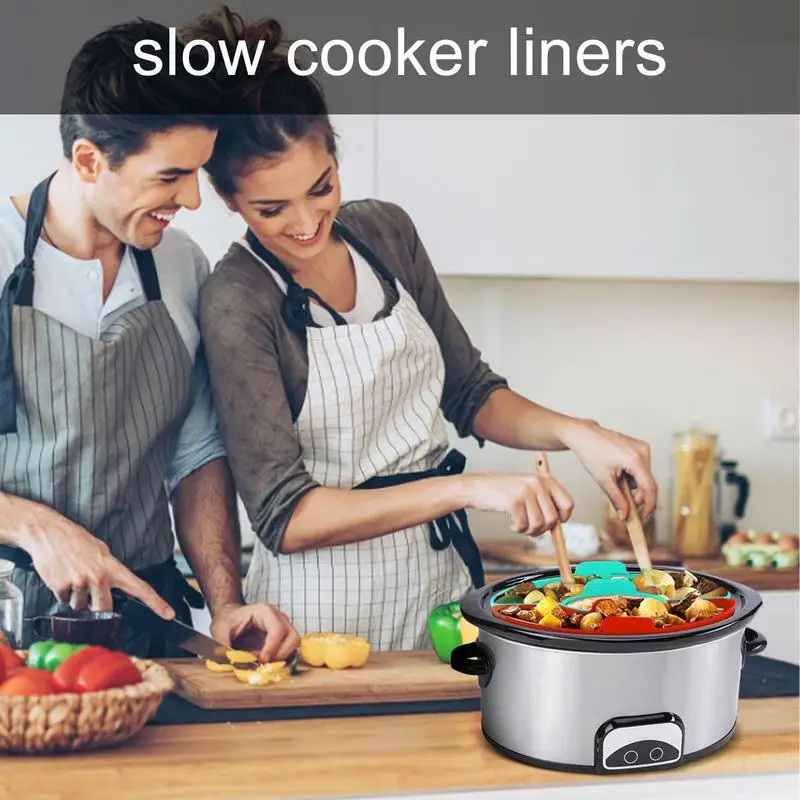 Small Slow Cooker Liners Reusable Silicone Pot Inserts 6-8QT BPA Free Easy  To Clean For Pot Egg Custard Various Food Kitchen - AliExpress