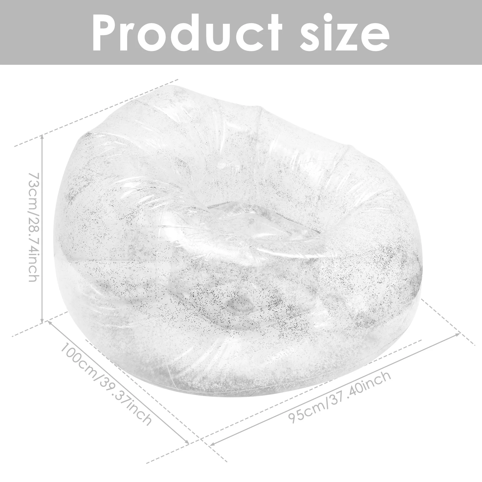 Description Picture 5 of itemTransparently Inflatable Lazy BeanBag Sofa Waterproofing PVC Folding Inflatable No Filler Lounge Chair Portable Air Sofa Chair
