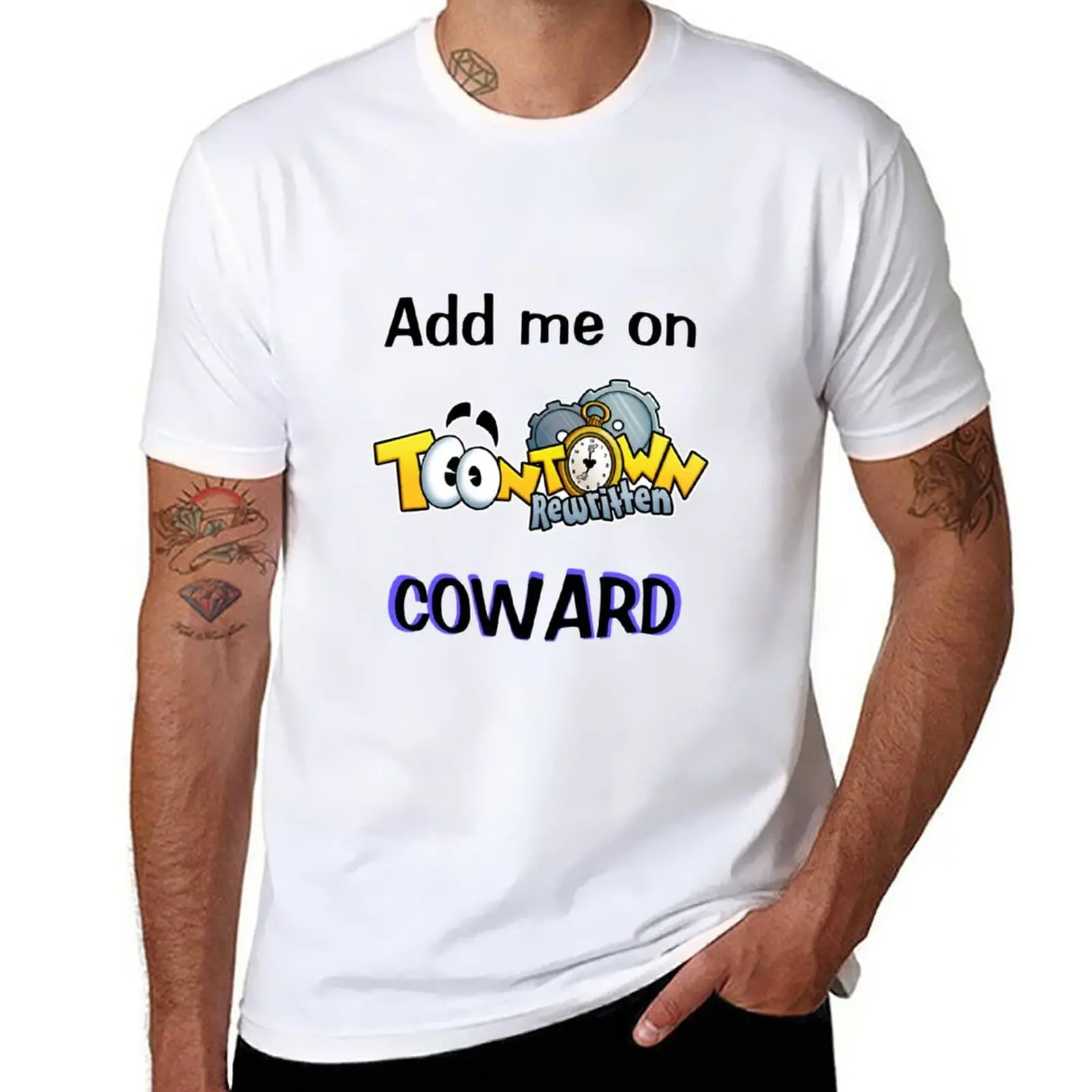 

New Add Me on Toontown Coward T-Shirt T-shirt for a boy Anime t-shirt mens graphic t-shirts