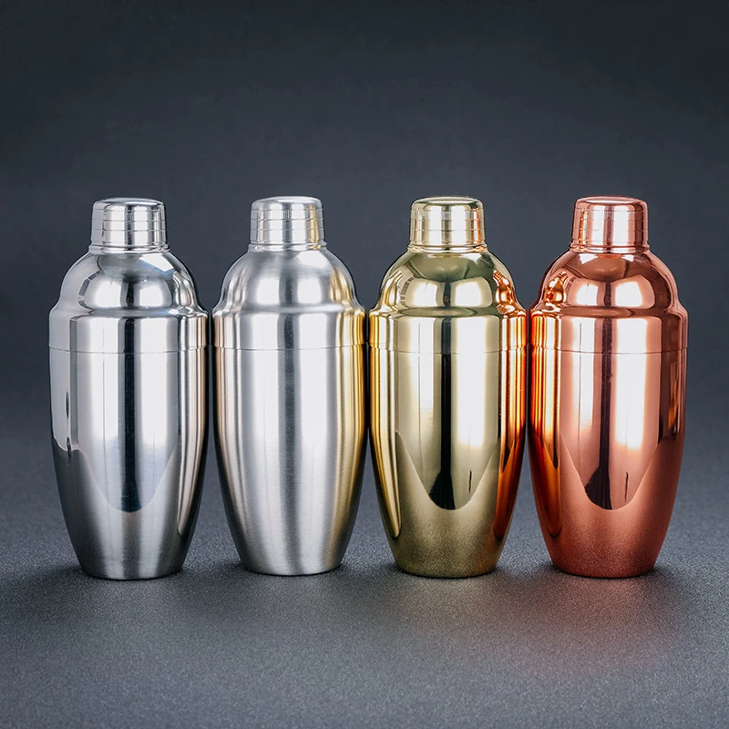 

Stainless Steel Cocktail Shaker Mixer Wine Martini Gold Plated Boston Shaker For Bartender Drink Party Bar Tools 550ML