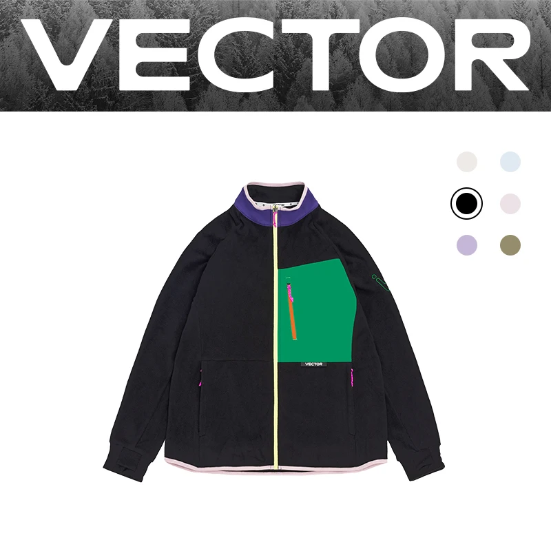 VECTOR Fleece Jacket Woman Autumn Winter Warm Coats Men Clothing 2023 Contrast Sleeve Sweatshirt Coats Color Outdoor Jakcets