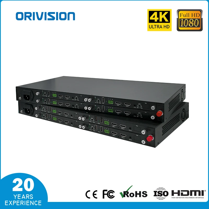 

ORIVISION Multi-Channel HDMI Optical Fiber Extender/ 10KM 2-4 CH Optical Extender 1 U Rack Up To 3840*2160@30HZ&1920×1080@120HZ