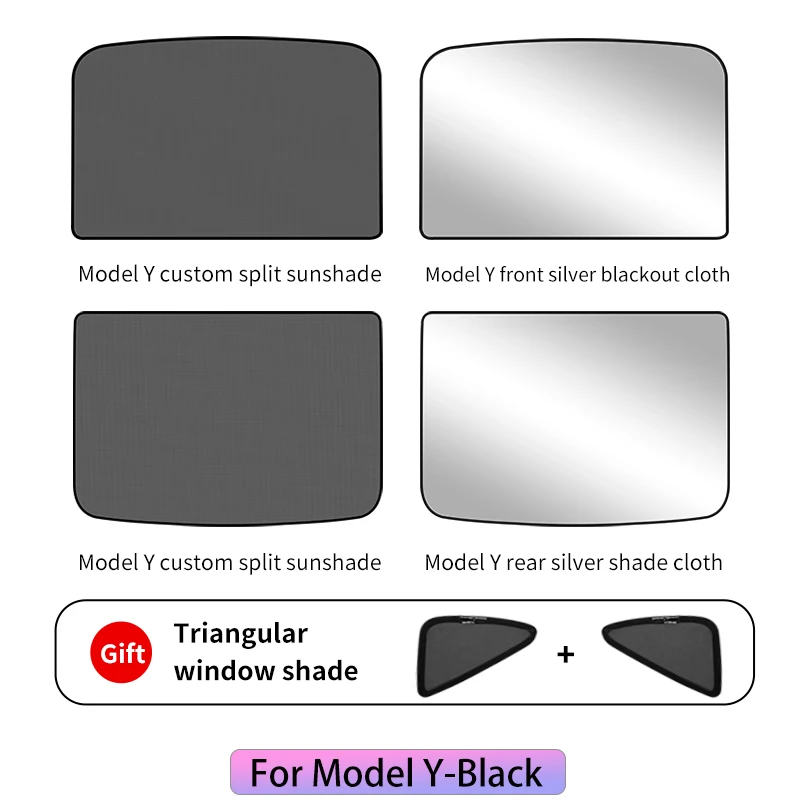 For tesla model 3 2019-2021 2022/model Y Glass roof Sunshade Front Rear Sunroof  Skylight Blind Shading Net sunroof sunshade custom plates Other Exterior Accessories