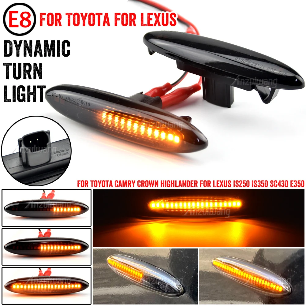 LED Dynamic Front Side Marker Lights Turn Signal Blinker for Lexus IS250 IS350 SC430 E350 Toyota