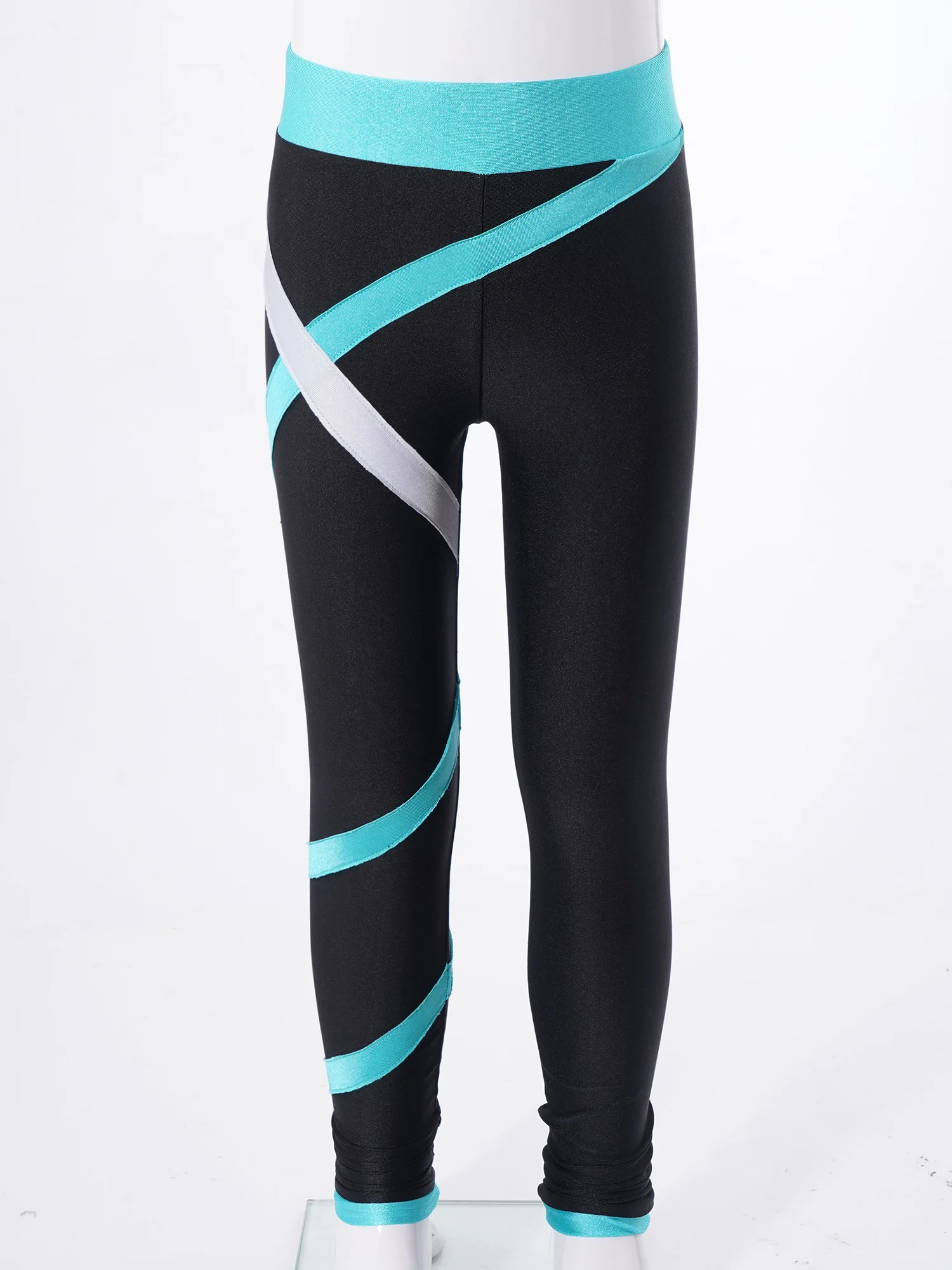 Gymnastics Jumpsuit Kids Girls Long Sleeve Shiny Rhinestones Ballet Gymnastic Leotards with Leggings for Yoga Skating Bodysuit