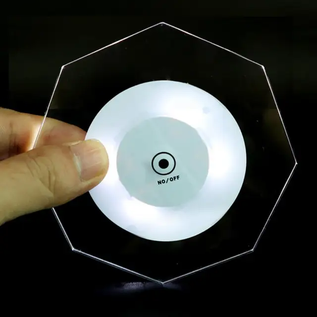2Pcs Glow Coaster 8 Styles Led Alátét Akril Szerelem Alak Kristály Kibocsátó Bár Koktél Bögre Fény Alátétek Villogó Asztal Szőnyeg - Image 5