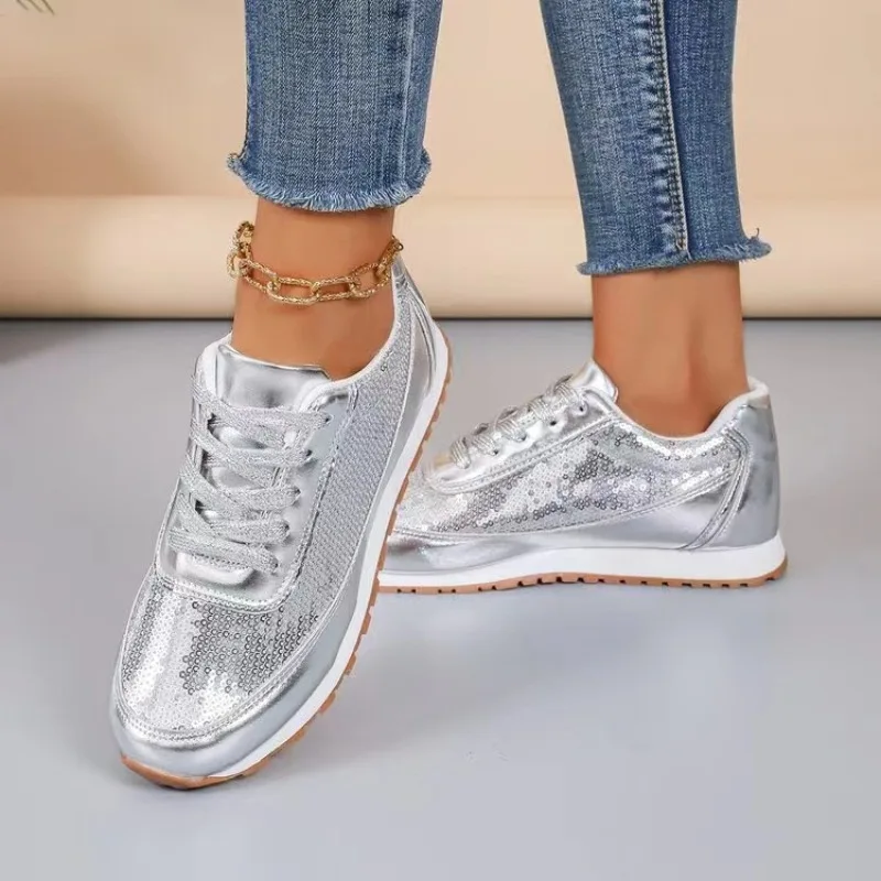 Plus Size 42 Women Running Sport Shoes Black Silver Girls Athletic Walking Sneakers Comfortable Female Jogging Shoes 2