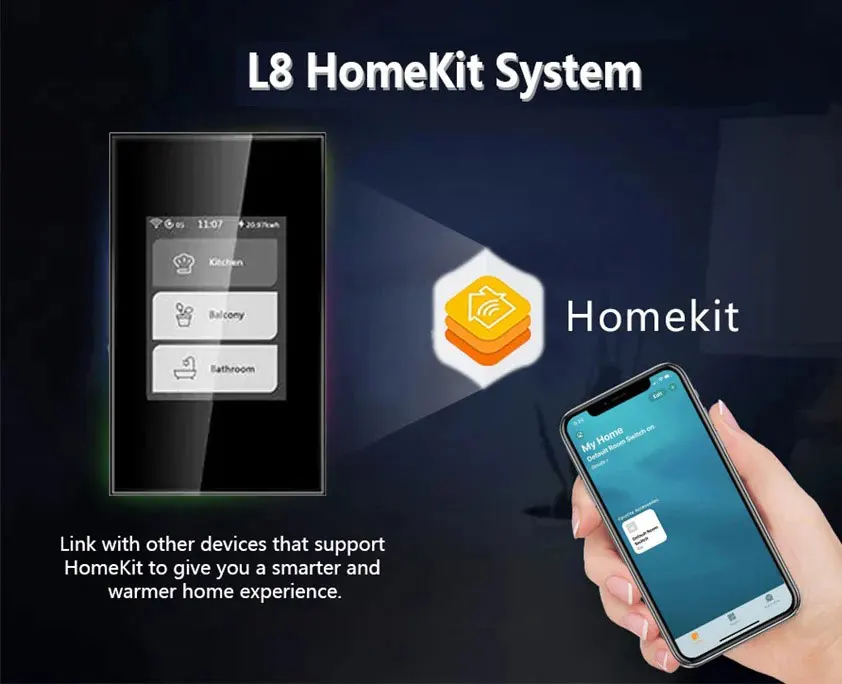 Homekit WiFi Smart LCD Light Switch Curtain Switch US Touch Wall Light Switch Al
