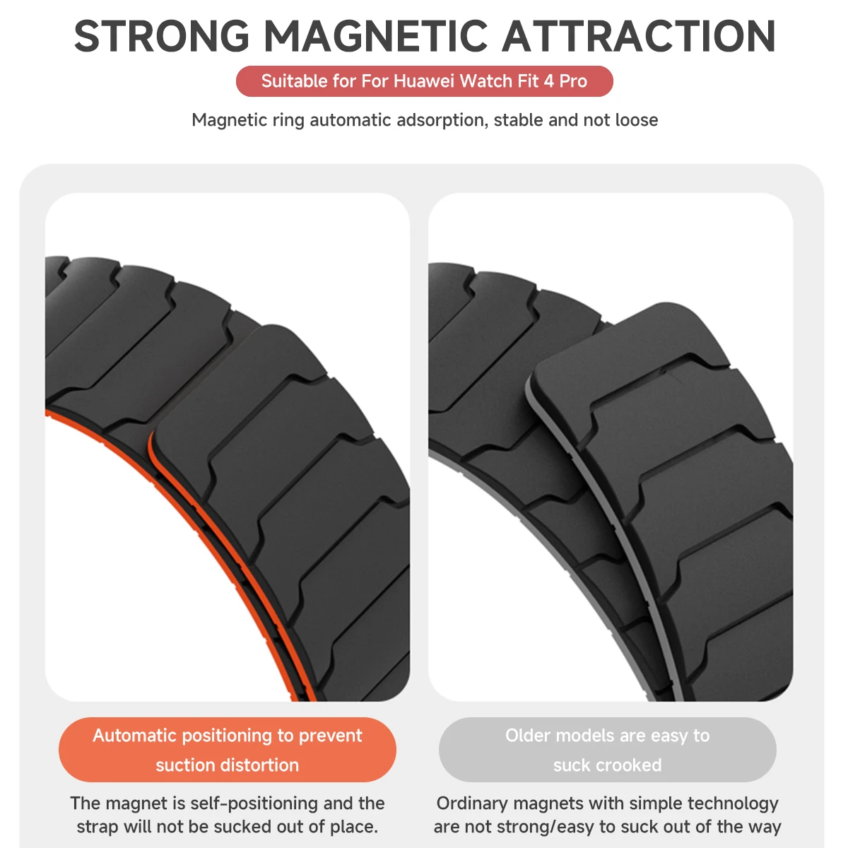 Magnetic Loop Silicone Sport Band Replacement Watch Strap