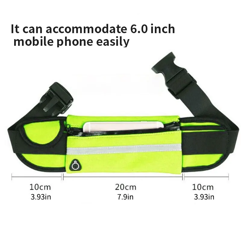 Running Waist Bag Slim Running Sports Belt Fanny Pack Waterproof Waist Pack Pockets for Hiking Cycling Outdoor Stretch Sports Running Belt Unisex